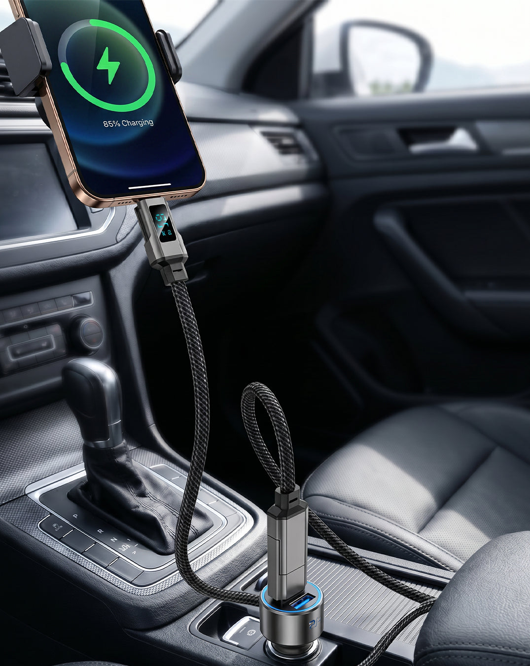 2026 New🎉4-in-1 Digital Display Keychain Charging Cable