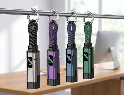 2026 New🎉4-in-1 Digital Display Keychain Charging Cable