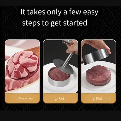 🎁50%OFF &😍 Hot Sale Stainless Steel Burger Press - 1Pc Nonstick Burger Patty Maker Mold