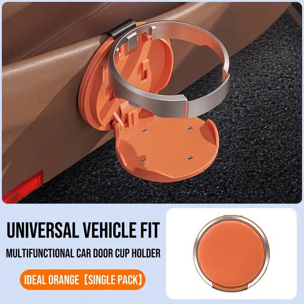🚗 Universal Foldable Car Cup Holder with Hook – Space-Saving Drink Organizer for Bottles, Coffee Cups & Tumblers ✨