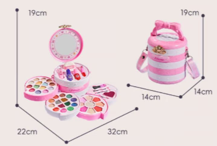 👑 50% OFF! ✨ Washable Kids Princess Makeup Toy Set – Safe Non-Irritating Formula, Expandable Revolving Trays & Portable Shoulder Handbag Case – Perfect Gift for Girls 🎀