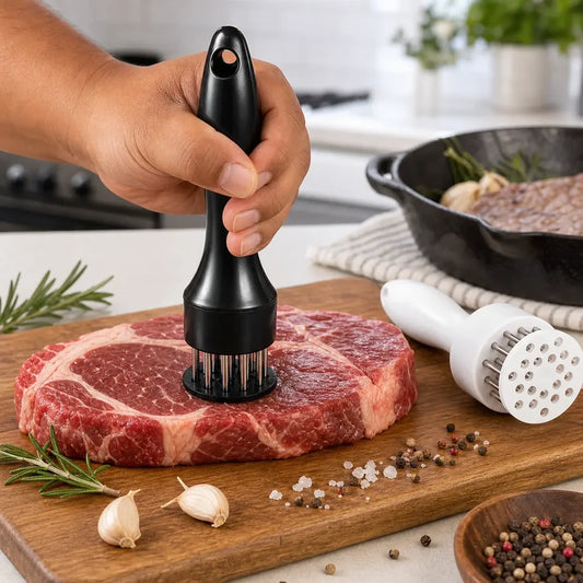 BUY 1 GET 1 FREE🔥-Stainless Steel Meat Tenderizer Tool – Multi-Needle Tenderizer for Fast Marinating & Juicier Meat