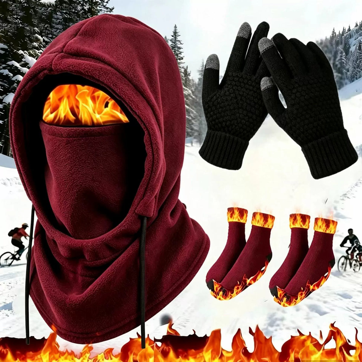 Unisex Adults' 3-4 Piece Winter Warm Sports Gear Set